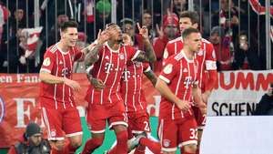 Von links: Niklas Süle, Jerome Boateng, Arturo Vidal, Thomas Müller und Joshua Kimmich jubeln über Boatengs Treffer zum 1:0.